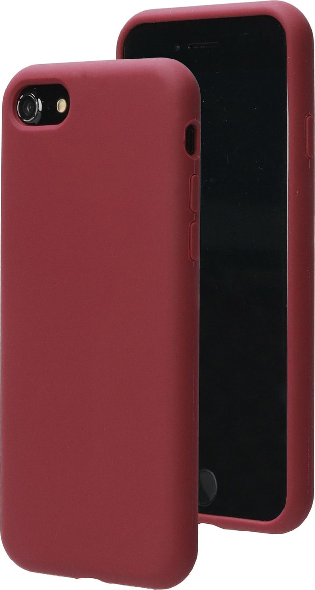 Apple iPhone SE (2022) Hoesje - Mobiparts - Serie - Siliconen Backcover - Plum Red - Hoesje Geschikt Voor Apple iPhone SE (2022)
