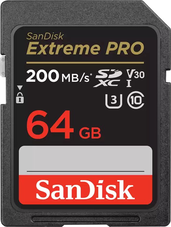 SanDisk SDXC Extreme Pro - 64GB 200/90 mb/s - V30