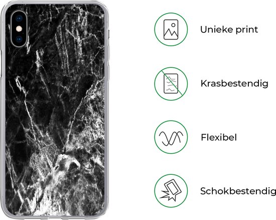 Coque iPhone Xs - Marbre - Pierre - Luxe - Coque de téléphone en Siliconen