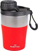 Rubytec Shira Hotshot - 200 ml - Thermosbeker - Koffiebeker To Go - Vacuüm Drinkfles - Thermosfles - Waterfles - RVS Drinkfles - Urenlang Koud of Warm Drinken - Lekvrij - BPA-vrij - Rood