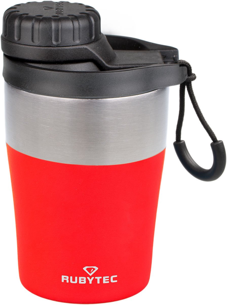 Rubytec Shira Hotshot - 200 ml - Thermosbeker - Koffiebeker To Go - Vacuüm Drinkfles - Thermosfles - Waterfles - RVS Drinkfles - Urenlang Koud of Warm Drinken - Lekvrij - BPA-vrij - Rood