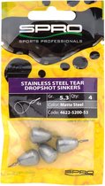 Spro Stainless Steel Dropshot Sinkers Matt Steel | 5.3g | 4 stuks