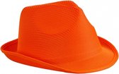 Trilby feesthoedje oranje voor volwassenen - Carnaval party verkleed hoeden