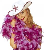 Lila/roze verkleed veren boa 180 cm - Verkleedkleding accessoires carnaval