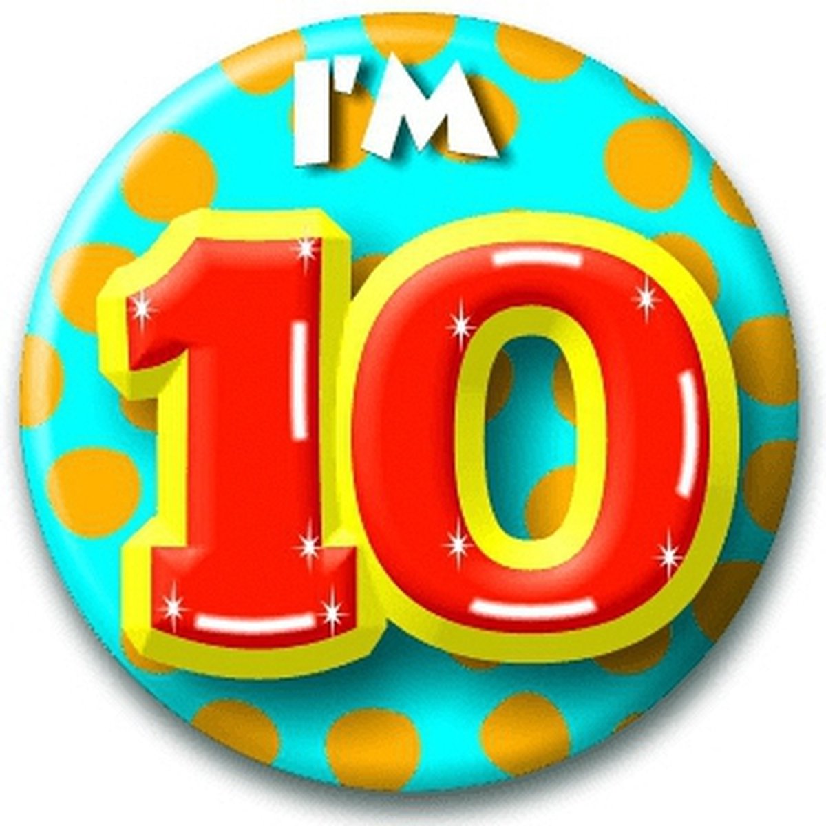 Verjaardags button I am 10