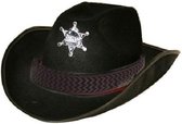 Verkleed cowboy hoed sheriff zwart volwassenen - Carnaval hoeden