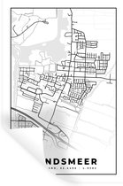 Muurstickers - Sticker Folie - Landsmeer - Plattegrond Kaart - Stadskaart - 40x60 cm - Plakfolie - Muurstickers Kinderkamer - Zelfklevend Behang - Zelfklevend behangpapier - Stickerfolie