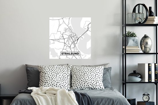 Stickers muraux - Stralsund - Plan de la ville - Carte - Carte - 50x50 cm - Feuille adhésive