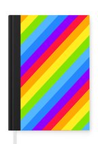 Notitieboek - Schrijfboek - Regenboog - Patronen - Pride - Notitieboekje klein - A5 formaat - Schrijfblok