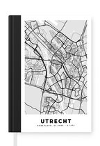 Notitieboek - Schrijfboek - Stadskaart - Utrecht - Grijs - Wit - Notitieboekje klein - A5 formaat - Schrijfblok - Plattegrond