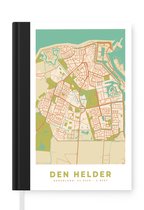 Notitieboek - Schrijfboek - Plattegrond - Den Helder - Vintage - Notitieboekje klein - A5 formaat - Schrijfblok - Stadskaart