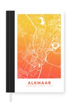Notitieboek - Schrijfboek - Stadskaart - Alkmaar - Geel - Oranje - Notitieboekje klein - A5 formaat - Schrijfblok - Plattegrond