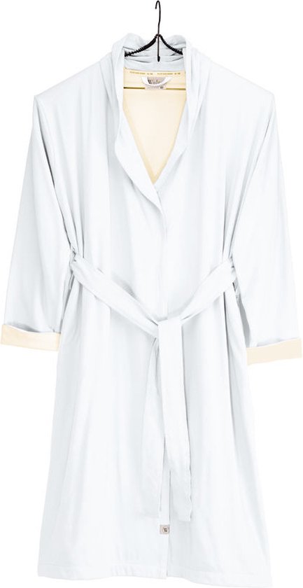 Soft Jersey Robe badjas L/XL wit/kiezelgrijs