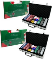 In Round Pokerset 300 Deluxe – 2 Pack – Aluminium Koffer – Poker – Fiches – Dobbelstenen – Pokerbutton – Speelkaarten – Gekleurd Chips – Set Pokerkaarten – Pokeren