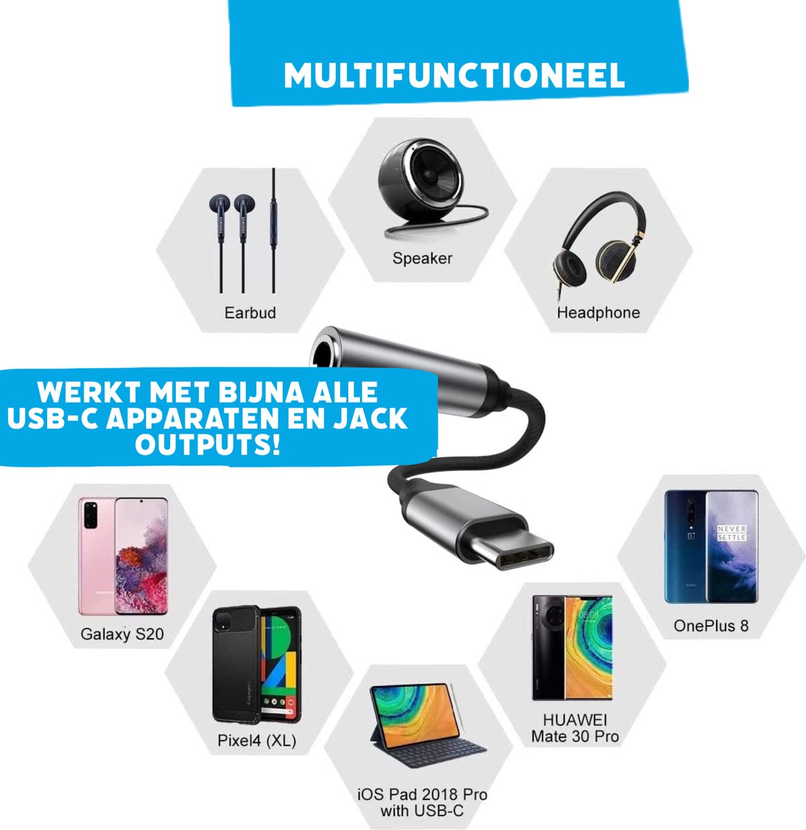 USB C To AUX Headphone Jack Adapter, USB C To 3.5mm Audio Adapter, Support 32 Bit 384KHz PCM USB Type C To 2.5mm 3.5mm 4.4mm Headphone Plug and Play