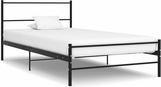 vidaXL - Bedframe - metaal - zwart - 100x200 - cm