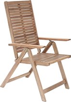 NATERIAL- Chaise de jardin SOLARIS avec accoudoirs - chaise pliante - chaise de jardin pliante - chaise avec dossier haut - chaise avec plusieurs positions - réglable 5 positions - acacia - beige