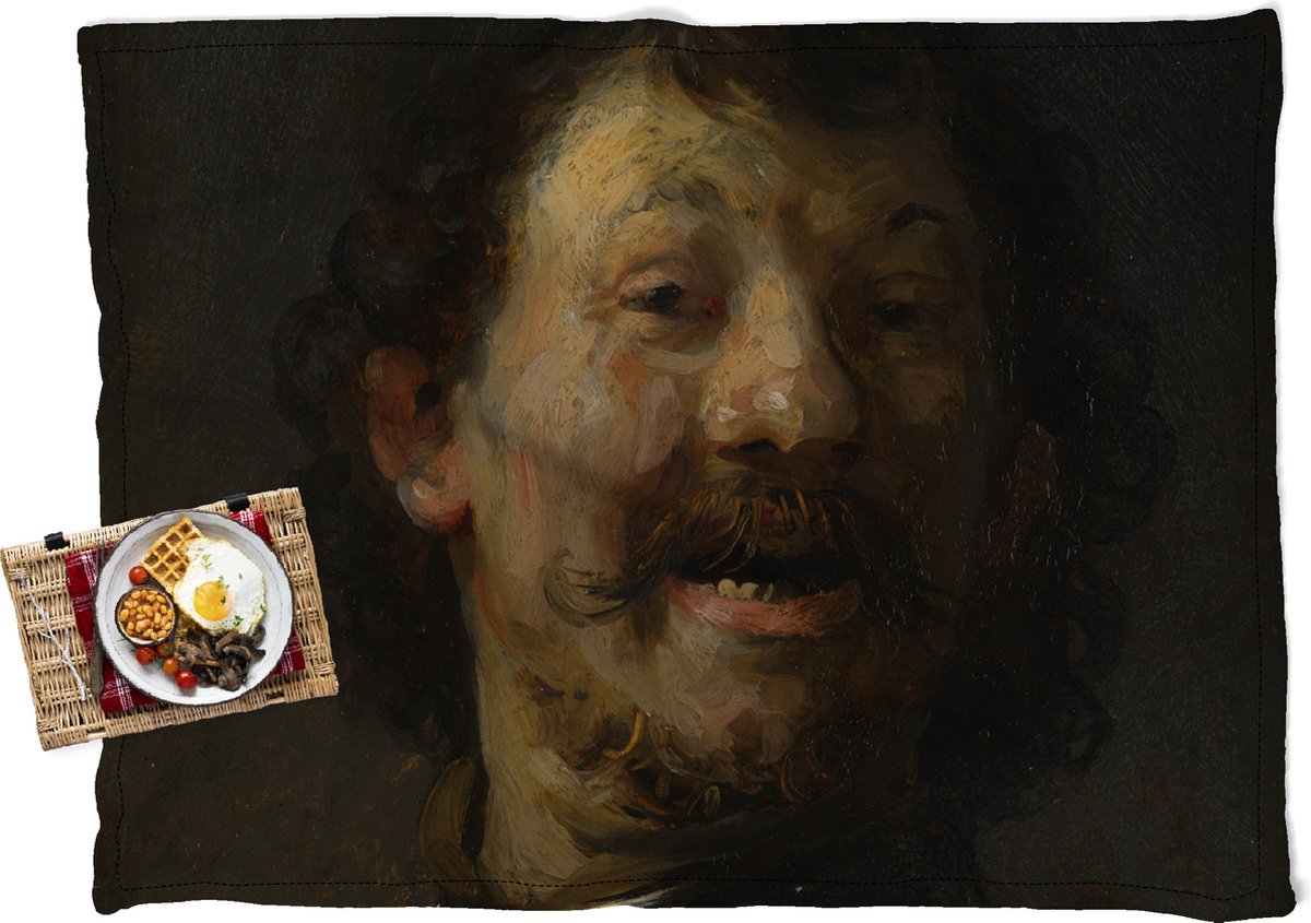 Picknickkleed - Buitenkleed - De lachende man - Schilderij van