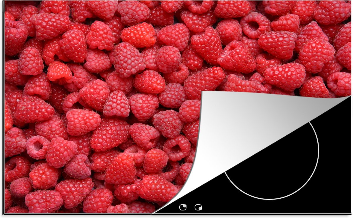 KitchenYeah® Inductie beschermer 80.2x52.2 cm - Frambozen - Vers - Fruit - Kookplaataccessoires - Afdekplaat voor kookplaat - Inductiebeschermer - Inductiemat - Inductieplaat mat