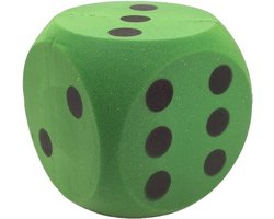 Grote foam dobbelsteen groen 16 x 16 cm - Dobbelspel - Speelgoed