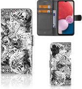 Telefoonhoesje Geschikt voor Samsung Galaxy A13 (4G) Wallet Book Case Skulls Angel