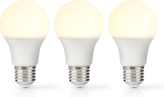 Nedis LED-Lamp E27 - A60 - 8.0 W - 806 lm - 2700 K - Warm Wit - Retrostijl - Frosted - 3 Stuks