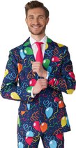 Suitmeister Confetti Balloons - Heren Pak - Ballonen Pak Carnaval En Halloween Kostuum - Blauw - Maat S