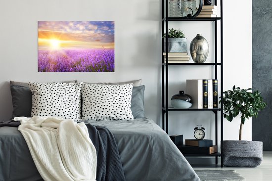 Affiche Lavande - Soleil - Ciel - Nature - 90x60 cm