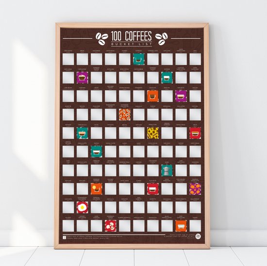 Gift Republic Scratch Poster - 100 Coffee