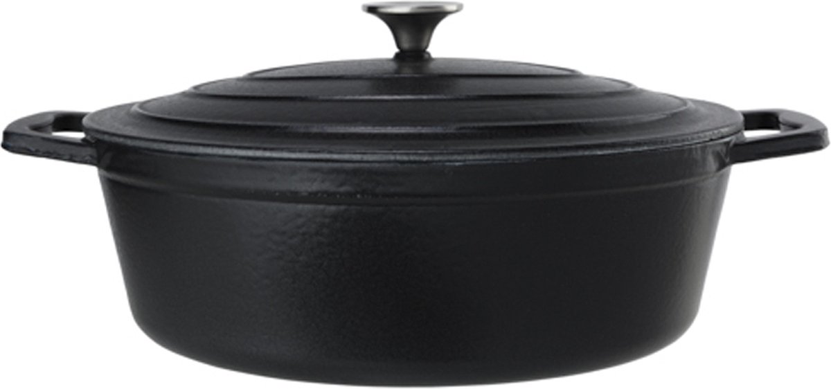 Castard Cooking Pot Mat Black 5,1l 33x25xh11cm Oval Cast Iron