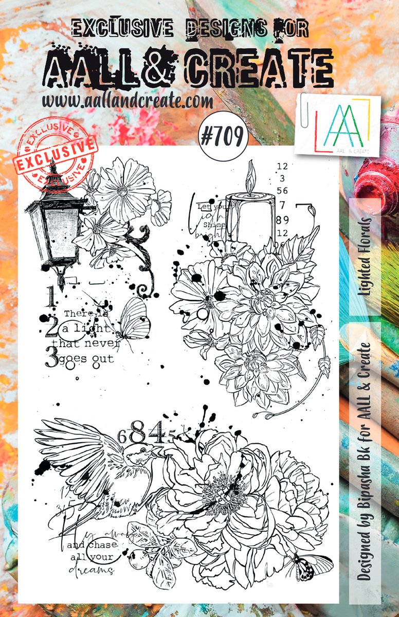 AALL & Create Stamp Lighted Florals AALL-TP-709 14,6x20cm (07-22)
