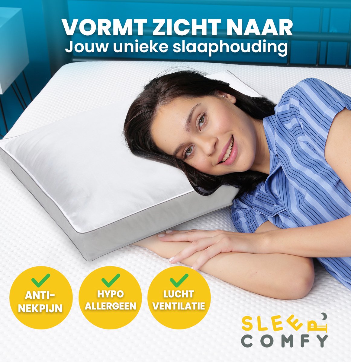 Sleep Comfy - Oreiller - 30 jours Test de sommeil - 2 pièces Box pillow -  Oreiller... | bol