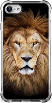 Smartphone hoesje Geschikt voor iPhone SE 2022/2020 | Geschikt voor iPhone 8/7 Smartphone Hoesje met foto met transparante rand Leeuw