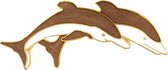 Behave® Broche dolfijnen bruin wit 5 cm