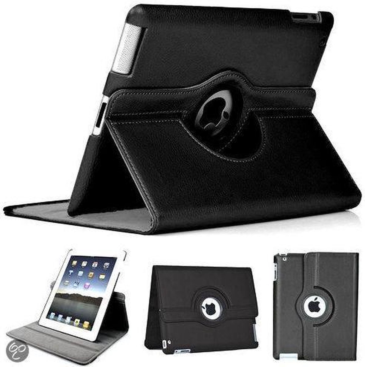 Luxe 360 graden Protect cover case voor iPad 2 / 3 / 4 Zwart