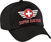 Super zuster pet zwart voor dames - zorgpersoneel baseball cap - waardering / steun petten