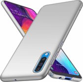 Ultra thin case geschikt voor Samsung Galaxy A50 - zilver + glazen screen protector