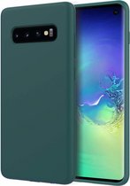 Silicone case Samsung Galaxy S10 - groen + glazen screen protector