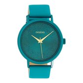 OOZOO Timepieces - Viridiaan groene horloge met viridiaan groene leren band - C10581 - Ø42