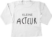 Shirt kleine acteur! | Babykleding kleine acteur | Baby acteur | Kinderkleding | Kinder t-shirt | Baby t-shirt lange mouw| wit | maat 68 |