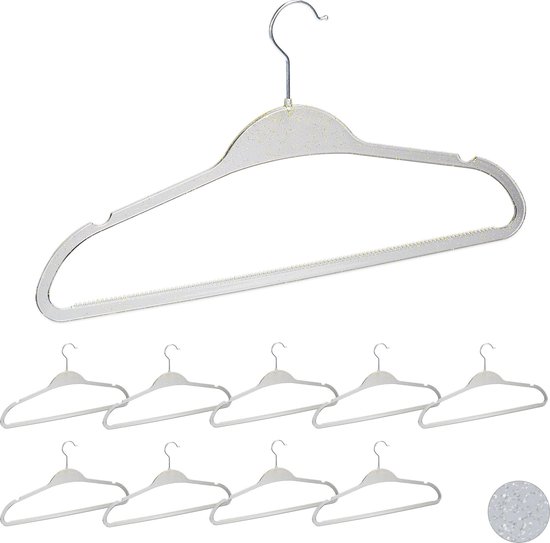 relaxdays kledinghanger 10 stuks - glitters - kledinghangers kleerhangers -... | bol.com