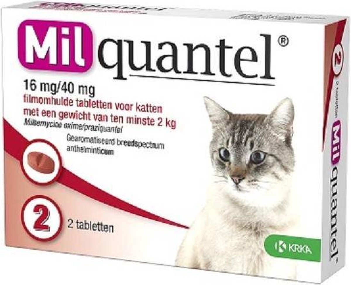 Milquantel Grote Kat (16 Mg) – 2 Tabletten