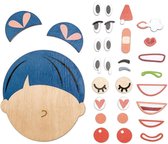 Casse-tête Tender Leaf Toys '' Comment allez-vous? '' Face Wood 32 pièces