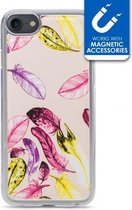 Apple iPhone SE (2020) Hoesje - My Style - Magneta Serie - TPU Backcover - Beige Feathers - Hoesje Geschikt Voor Apple iPhone SE (2020)