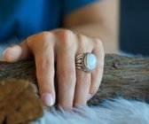 Zilveren ring Moonstone