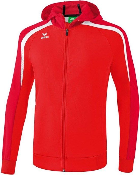 Erima Liga 2.0 Trainingsjack Met Capuchon - Rood / Donkerrood / Wit | Maat: XL