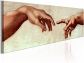 Schilderij - God's Vinger ,  michelangelo  , beige bruin
