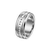 Lucardi Dames Ring met zirkonia - Ring - Cadeau - Staal - Zilverkleurig