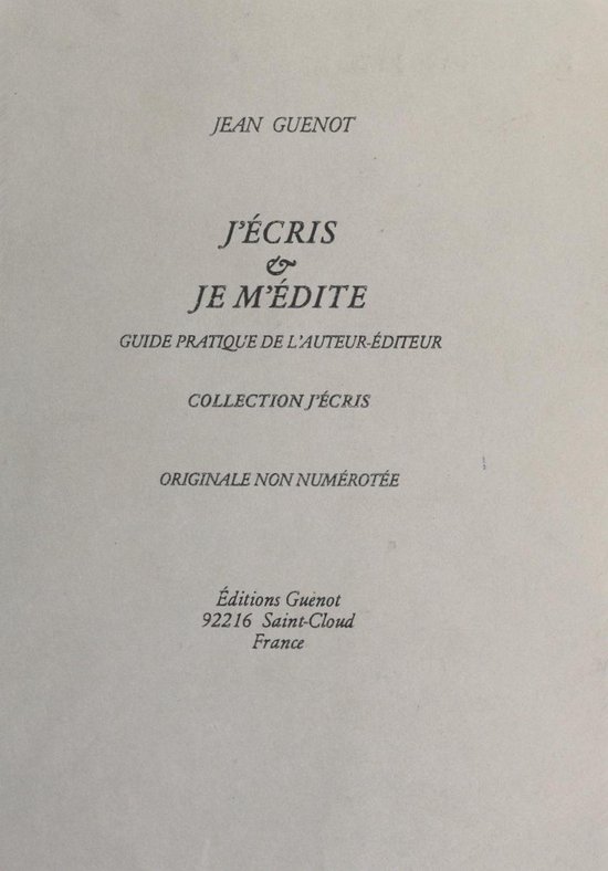 J'écris & je m'édite - cover