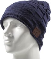 GadgetBay Bluetooth muziekmuts knitted blauw music hat